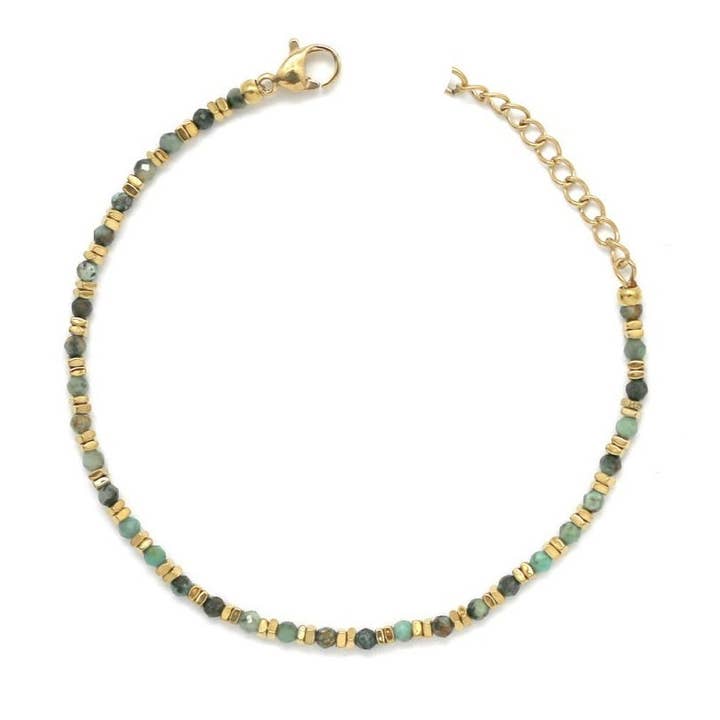 Fasetterat pyrit och 18K guldpläterat delikat armband - B4-028AT för wholesale av LIZOU