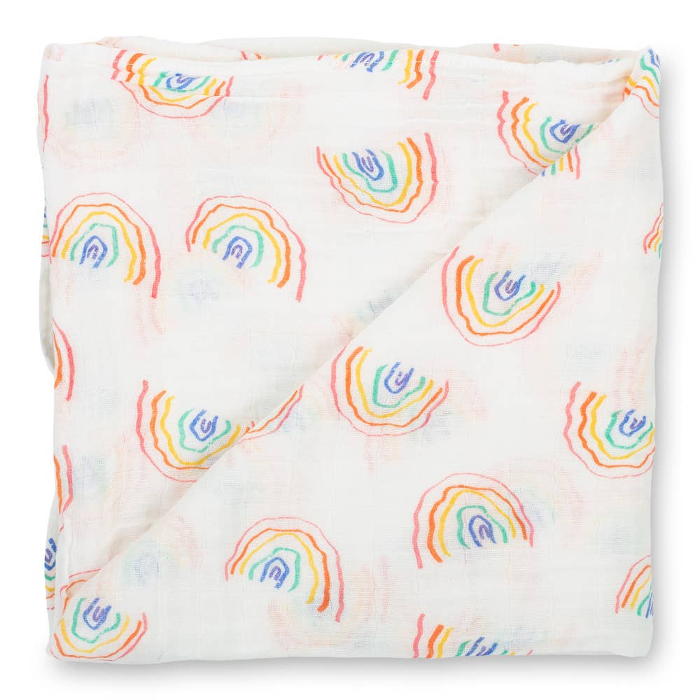 LollyBanks – Swaddle - Bebé por atacado – Manta de Musselina para Bebé "Somewhere Over The Rainbow"5