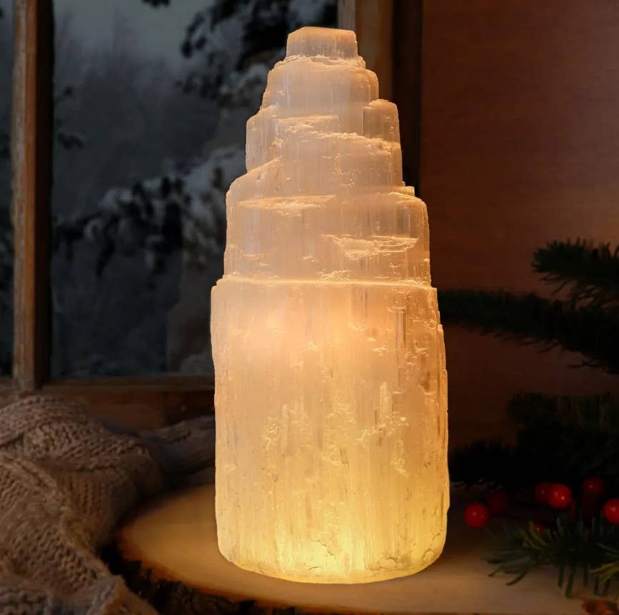 Natures Artifacts Inc - Wholesale Spiritual Stone/Crystal - Selenite Lamp - Small2