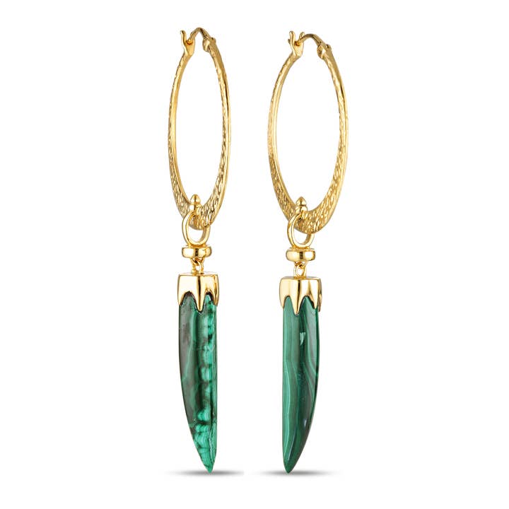 Saber Hoops / Malachite / Gold for wholesale by KYOTI