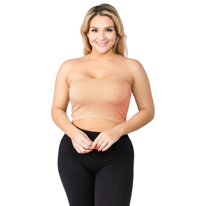K.Lee Seamless - Wholesale Knit Top - Women's - Bandeau Tube Top Plus11