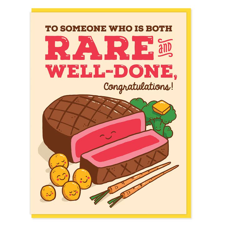 Carte de félicitations pour le steak pour la vente par Semi Sweet Press