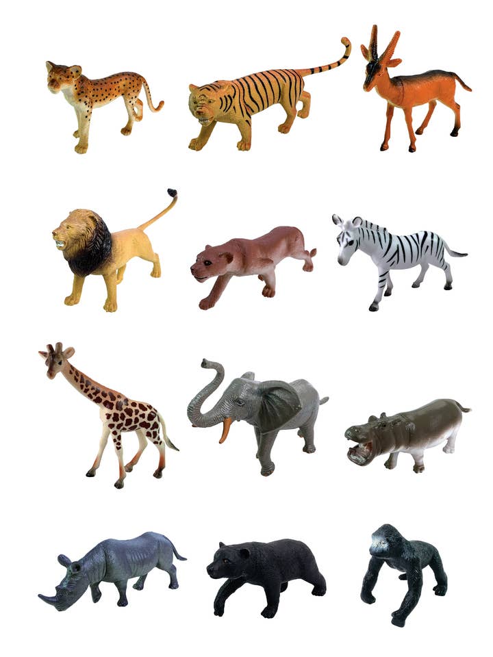 5"-6" Wild animals. 12 styles+information Booklet ($1 each) for wholesale by Wenno