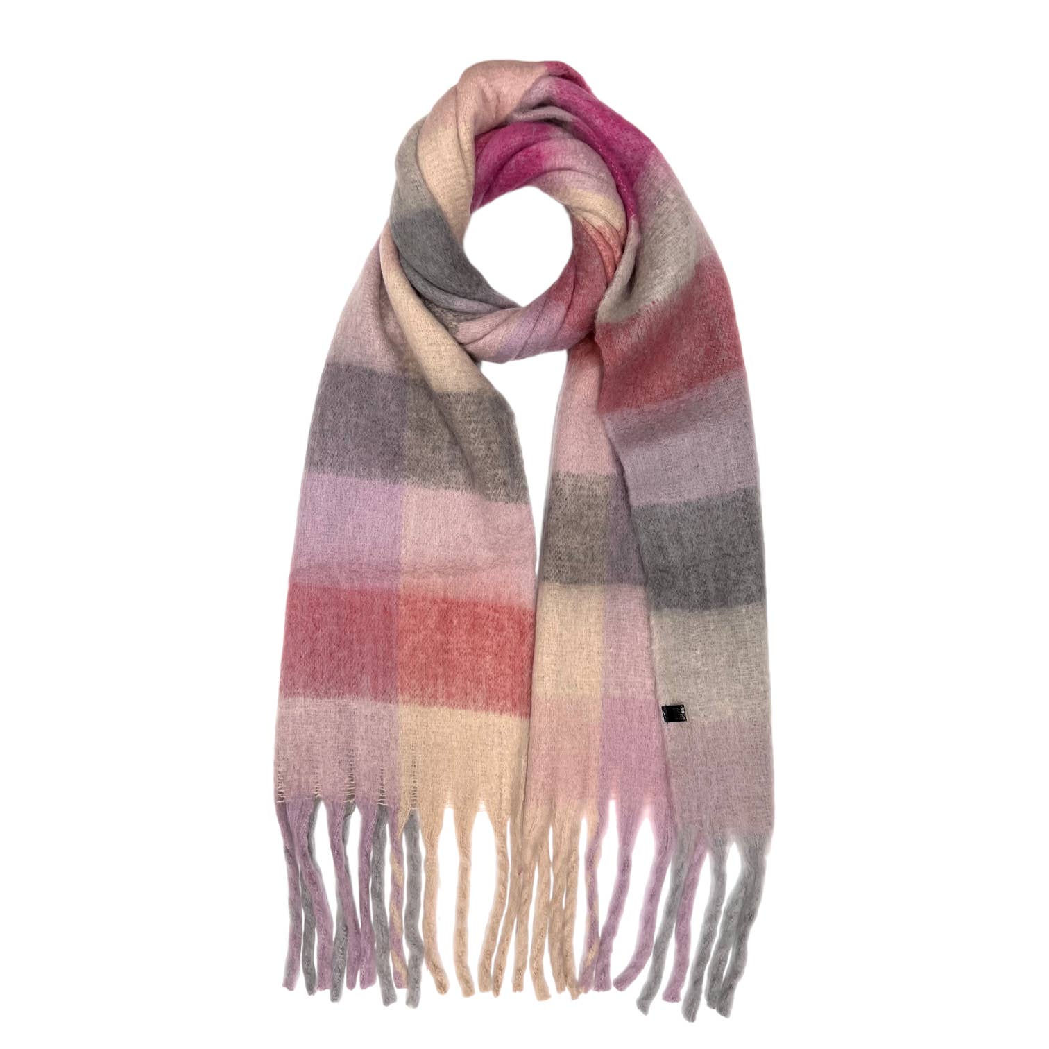London Scarves - Vendita all'ingrosso Sciarpa - Donna - Sciarpa in morbido tessuto a quadri, 16 colori, rifinita con nappine0