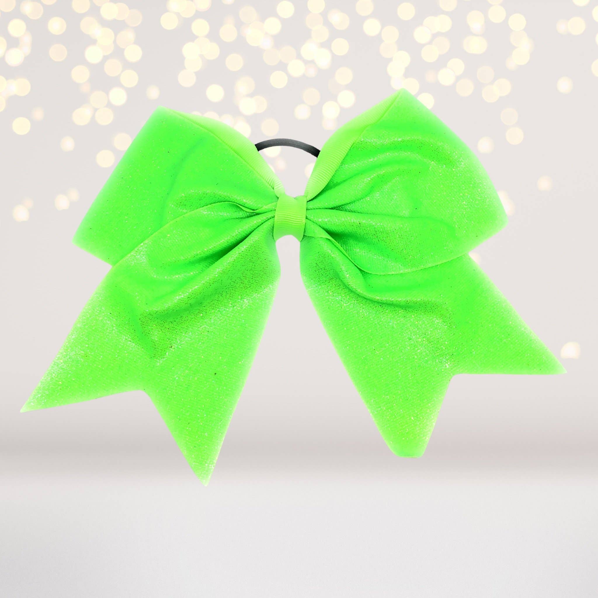 Chicky Chicky Bling Bling - Wholesale Hair bow – Kids - Girls 7 inch Stiff Glitter Cheer Hair Bow Ponytail Holder1