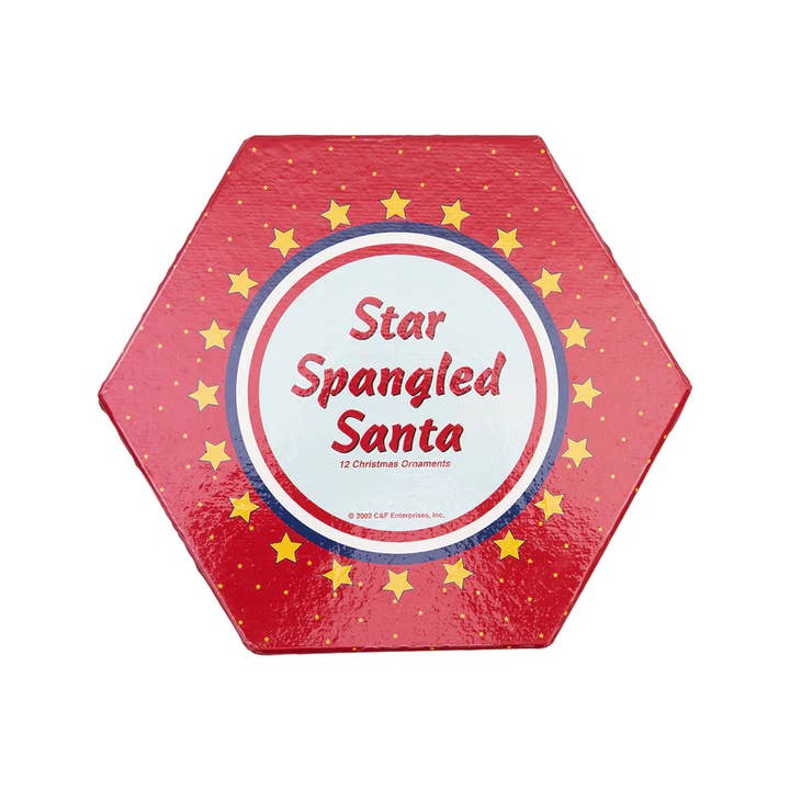 C&F Home - Wholesale Ornament Set - SALE Christmas Star Spangled Santa Ornament Set 122