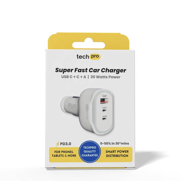 80W PD Superfast USB C+C+A Car Charger for wholesale by Rite Distribution