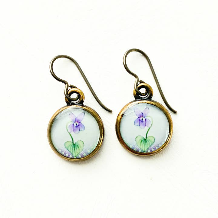Violet Bronze Earring for wholesale by Seed and Sky