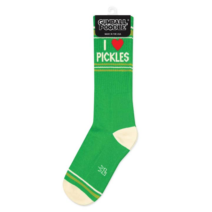 Gumball Poodle - Wholesale Socks - Unisex - I ❤️ Pickles Gym Crew Socks