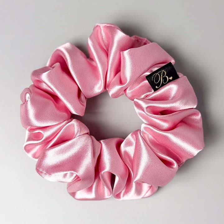 Satin Scrunchie in Pretty in Pink for wholesale by B. LUVV & CO.