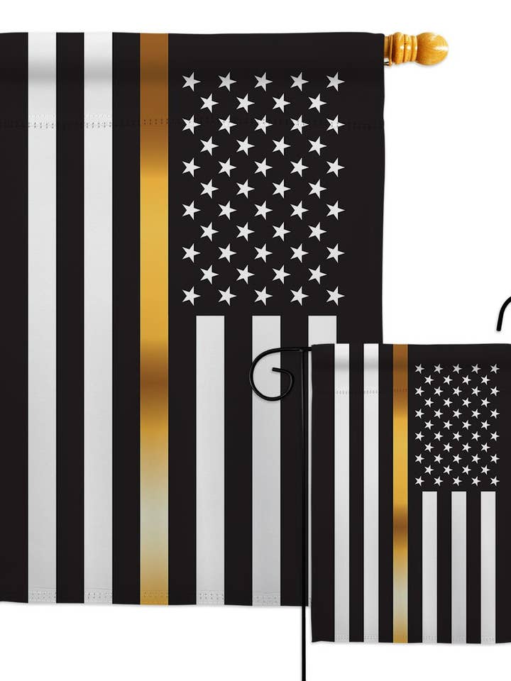 US Thin Gold Line First Responders EMT USA Decor Flag for wholesale by Two Group Flag Co