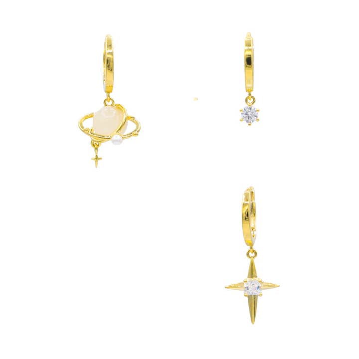 Pearl Globe Hoop Earring Set for wholesale by MiniDes