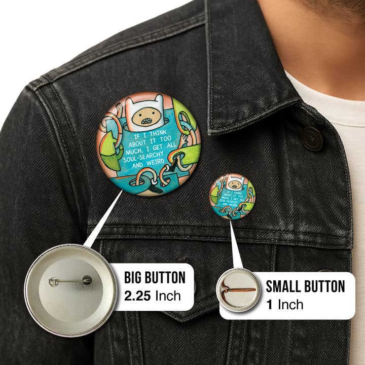 Static Cat Studio - Wholesale Lapel Pin/Button - Finn Soul-Searchy and Weird (Adventure Time) – Pin3