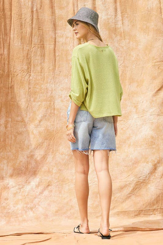 ILLA ILLA - Wholesale Gebreide top - Dames - Gebreide top met wafel6