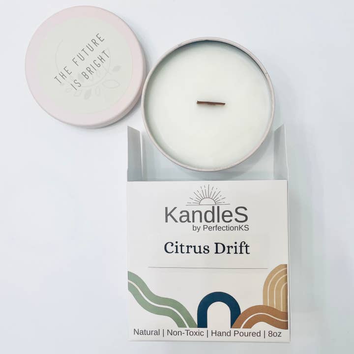 Citrus Drift Luxury Candle | Eco-Friendly Clean-Burning Wooden Wick Candle for wholesale by PerfectionKS