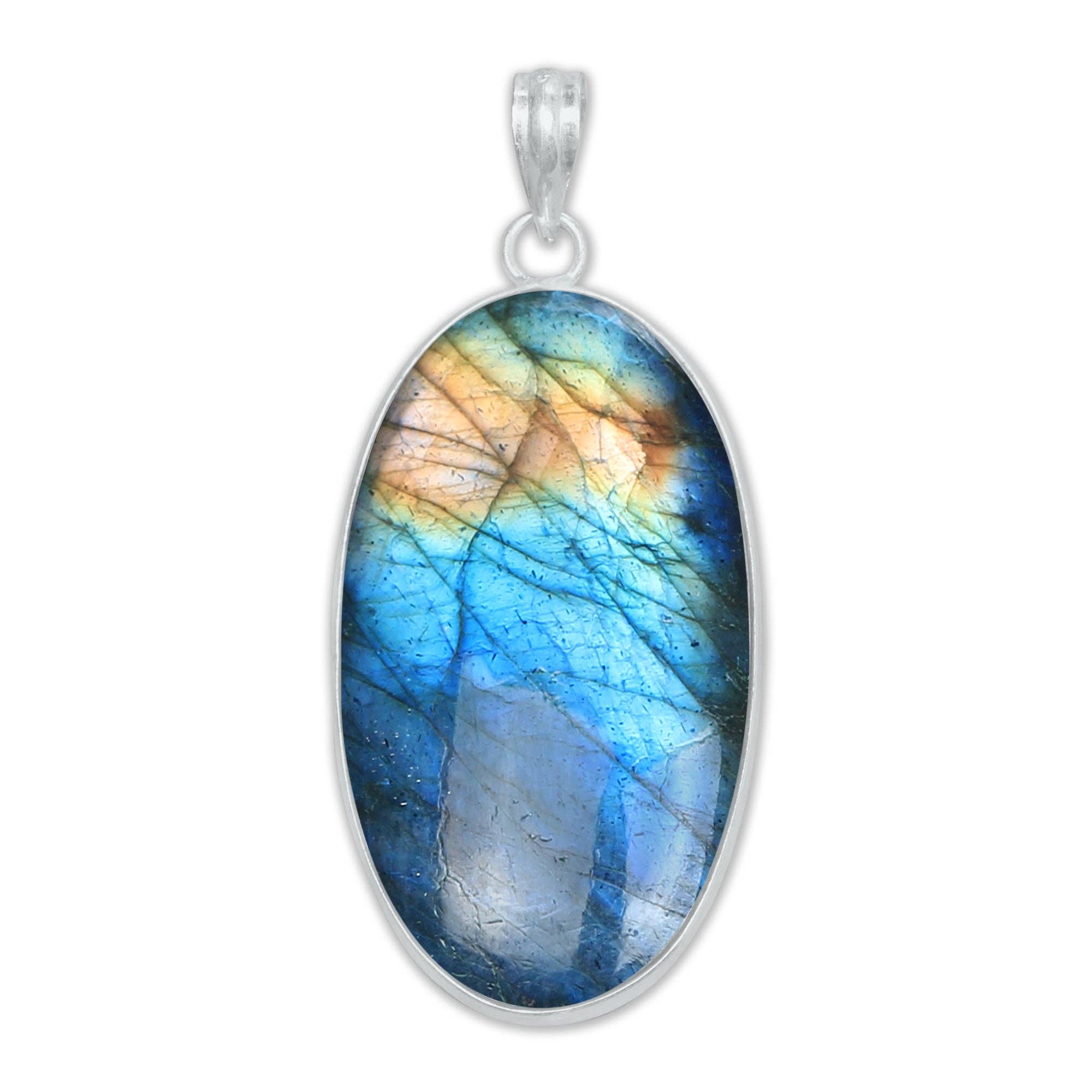 Handmade Jewels - Wholesale Individual Charm/Pendant - Labradorite Minimalist Pendants -  Handmade, Silver-Plated Brass, Wholesale5