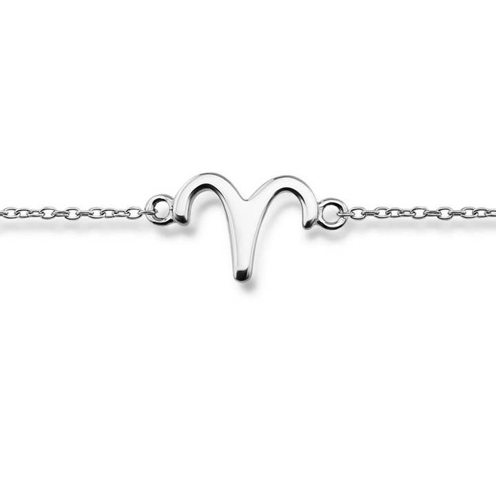 Pulsera del Zodiaco Aries Plata ZB004S para venta al por mayor de jwls4u