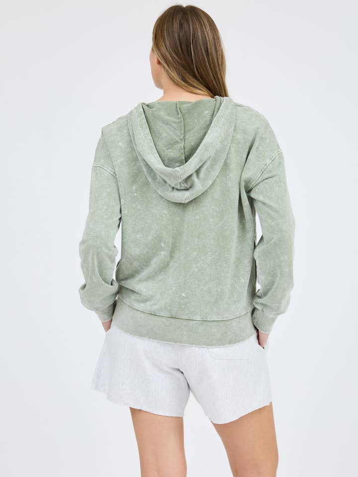 Blu Pepper - Wholesale Knit Top - Women's - WASHED HOODED HENLEY KNIT SWEATER12