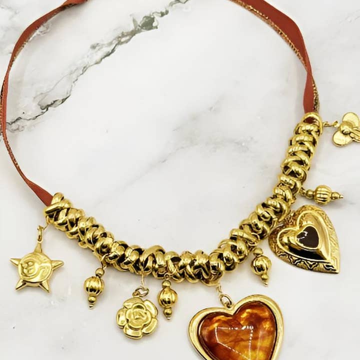 Wild & Free - Wholesale Pendant/charm necklace - Collar Bohemio con Dijes y Colgante de Corazón1