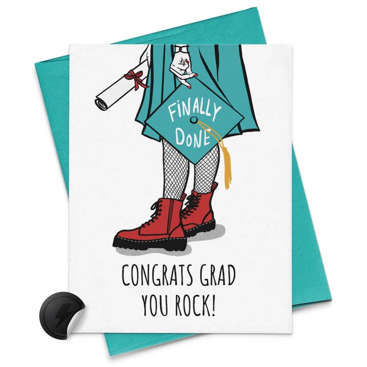 Félicitations Grad You Rock ! Carte pour la vente par Rock'N Paper