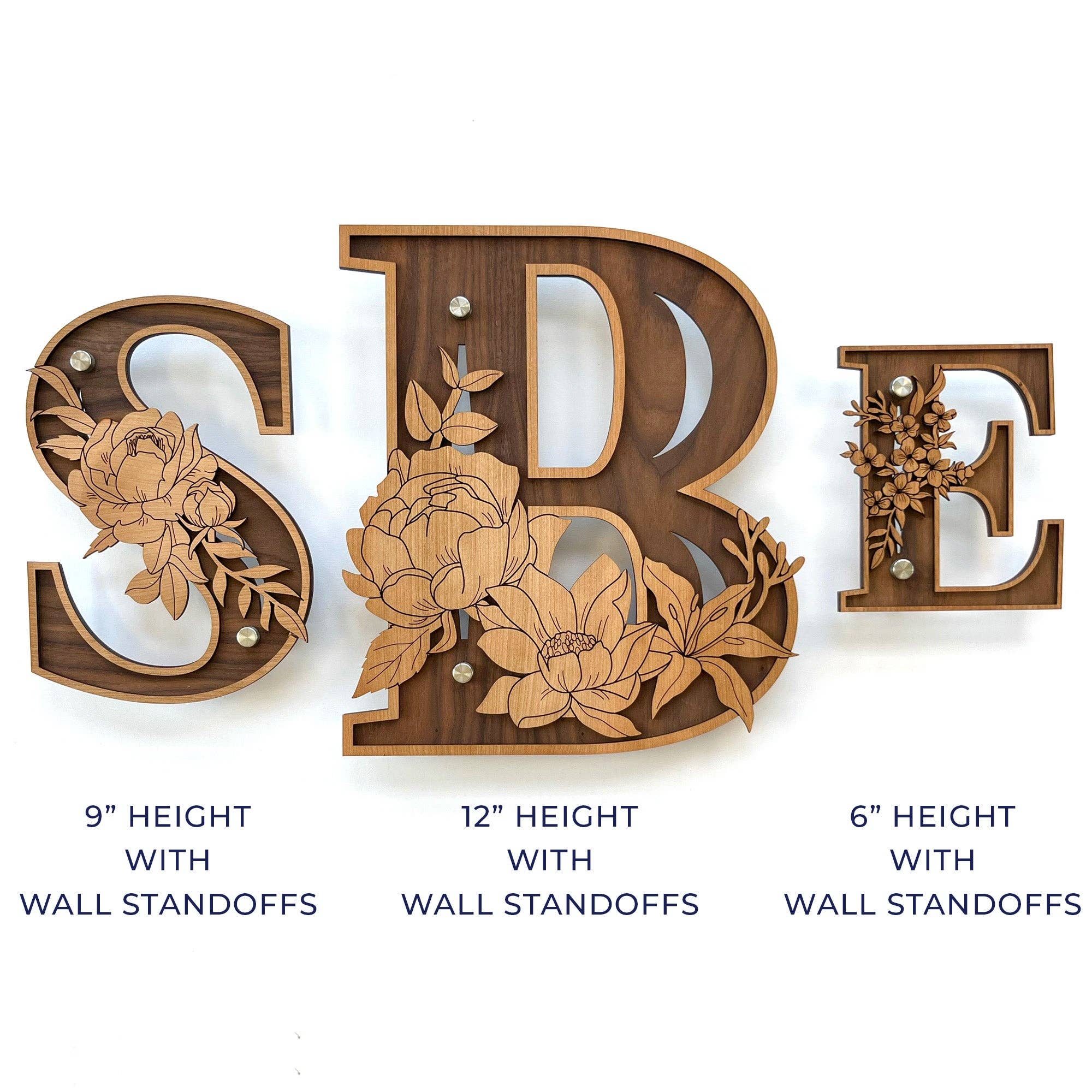 Inspired Indigo - Wholesale Wall Accent - Wood Letters and Numbers Wall Art - Floral Design14