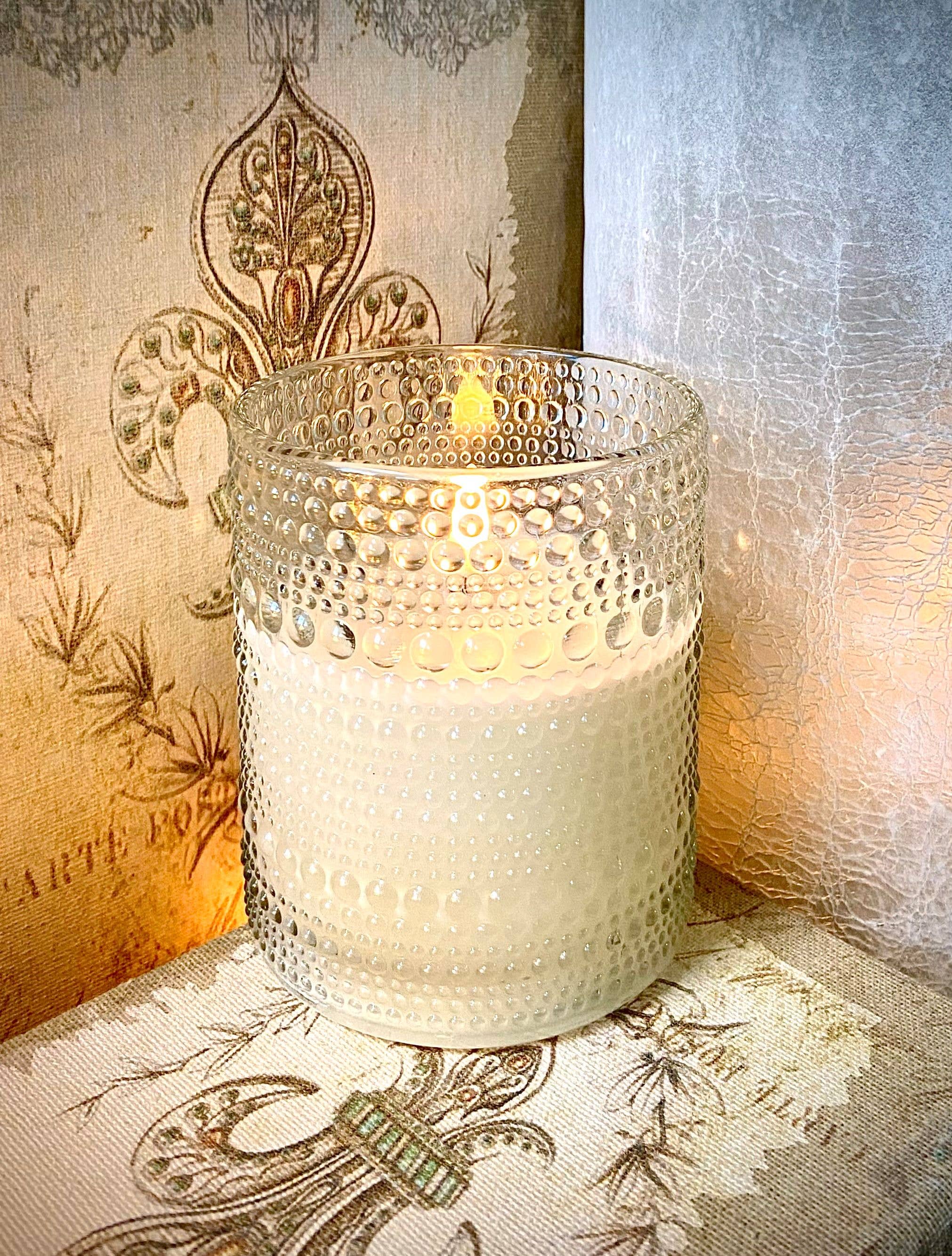 The Light Garden Collection - Vente Bougie sans flamme - Embossé Radiance, 4 x 5 pouces