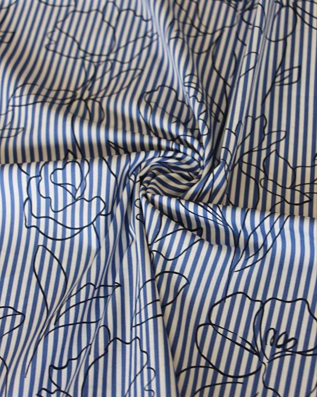 MY DRESS MADE - Wholesale Dress - Women's - Alyzée striped and floral cotton fabric - Printed in France6