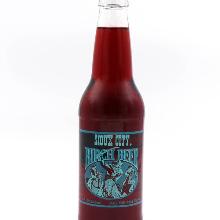 Sioux City Birch Beer Soda, 12oz Glass Bottle 12ct for wholesale by Grandpa Joe's Candy Shop