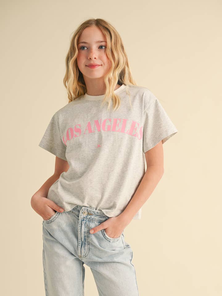 heart and arrow – wholesale T-shirt med screentryck – Barn – Boxig t-shirt för tweenflickor med tryck (7–14 år)2