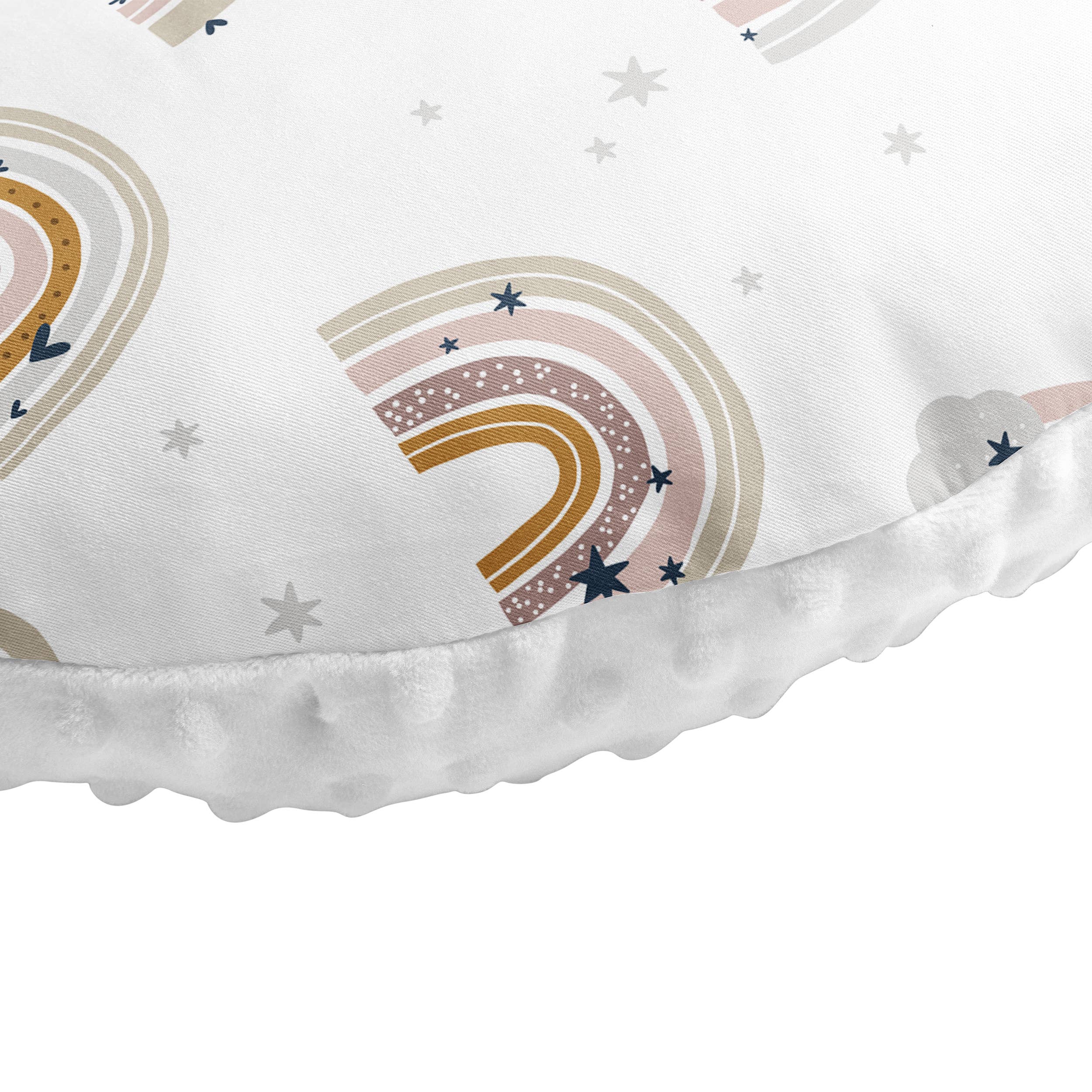 JLIKA - Vente Housse de coussin d'allaitement - Maternité - Housse pour coussin d’allaitement en coton 100 % avec motif arc-en-ciel en minky3