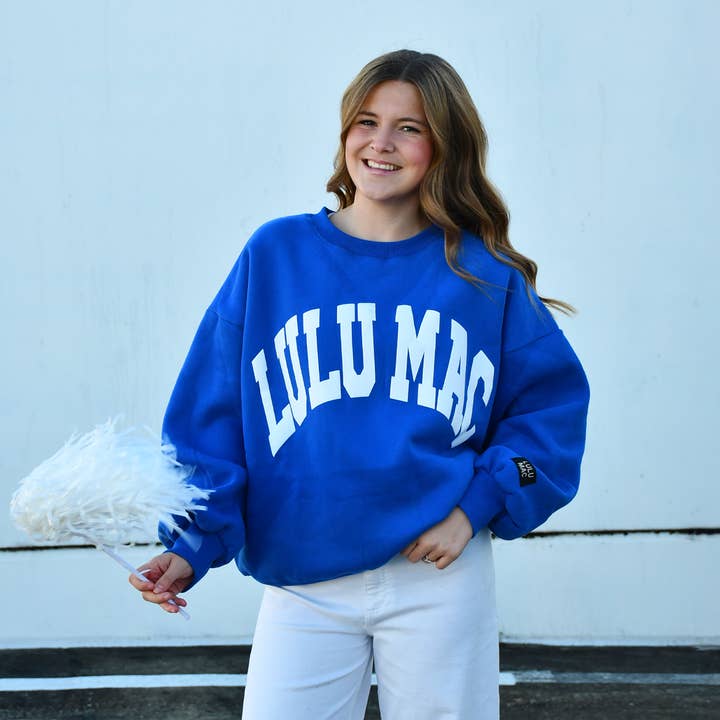 Lulu Mac Sweatshirt Royal/White - Puff for wholesale by Girlie Girl Originals
