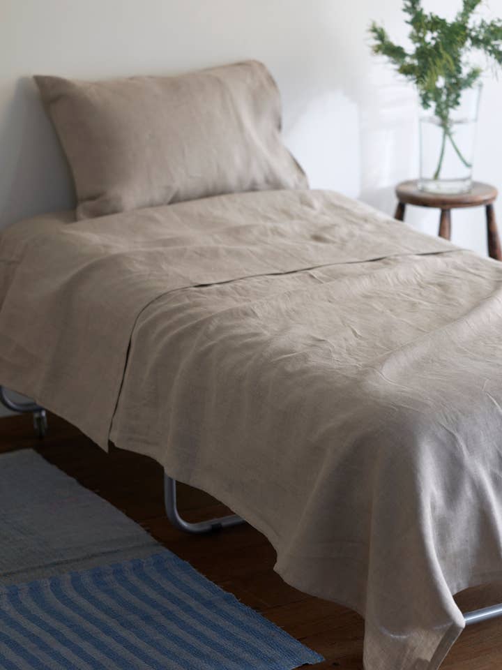 Linen Flat Sheet Single Natural for wholesale by Fog Linen Work