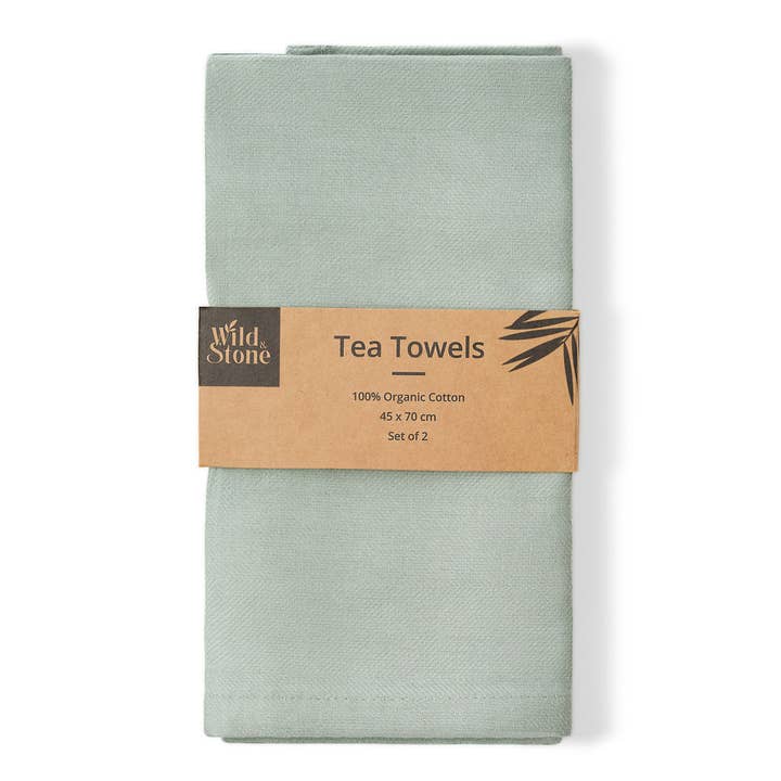 Wild and Stone - Wholesale Tea Towel - Organic Cotton Tea Towel | Herringbone Weave