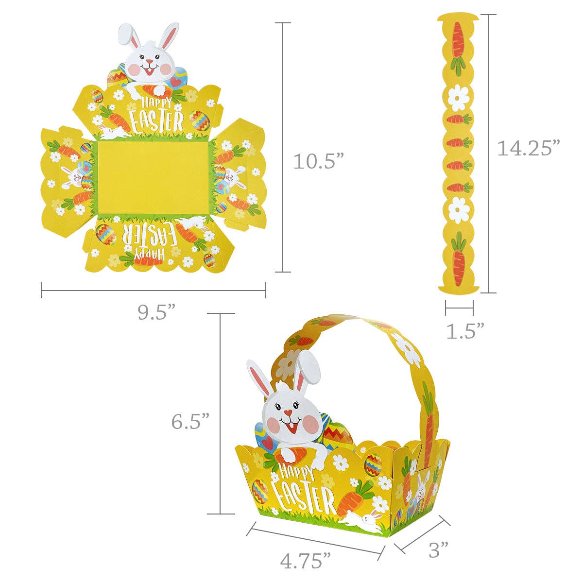 Wrapables.com - Wholesale Party Favor Bag/Box - Wrapables Easter Gift Baskets with Handle, Treat Boxes1