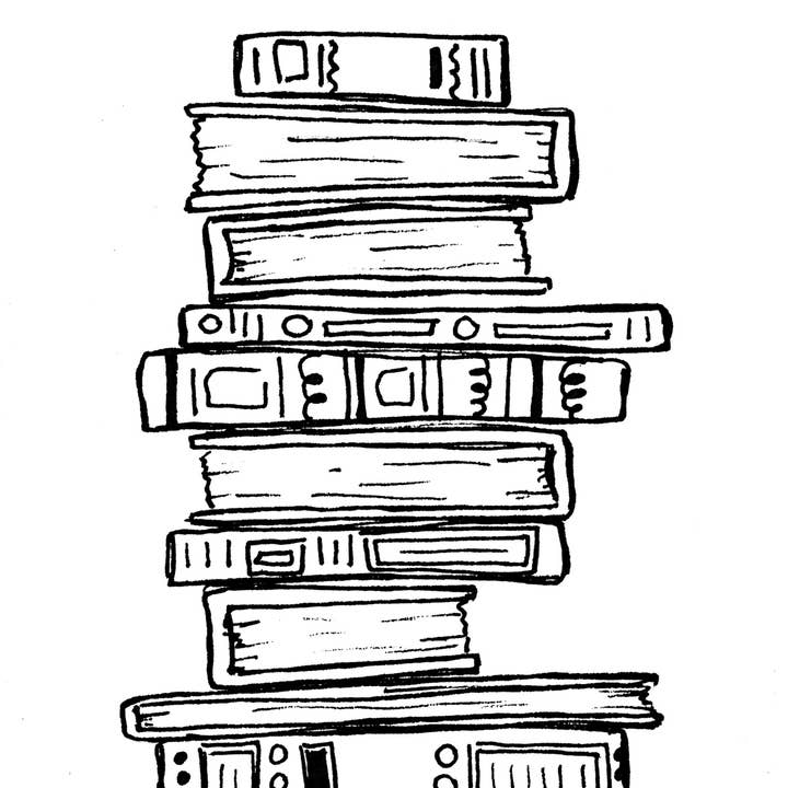 Laura K Maxwell - Wholesale Art Print - Stack of Books Art Print1