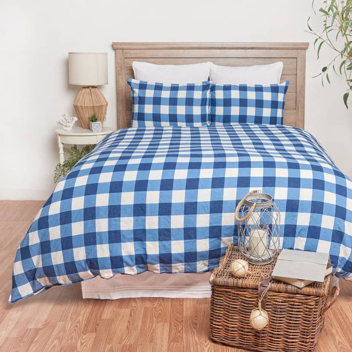 SALE Buffalo Check Blue Duvet Cover Set for wholesale by C&F Home