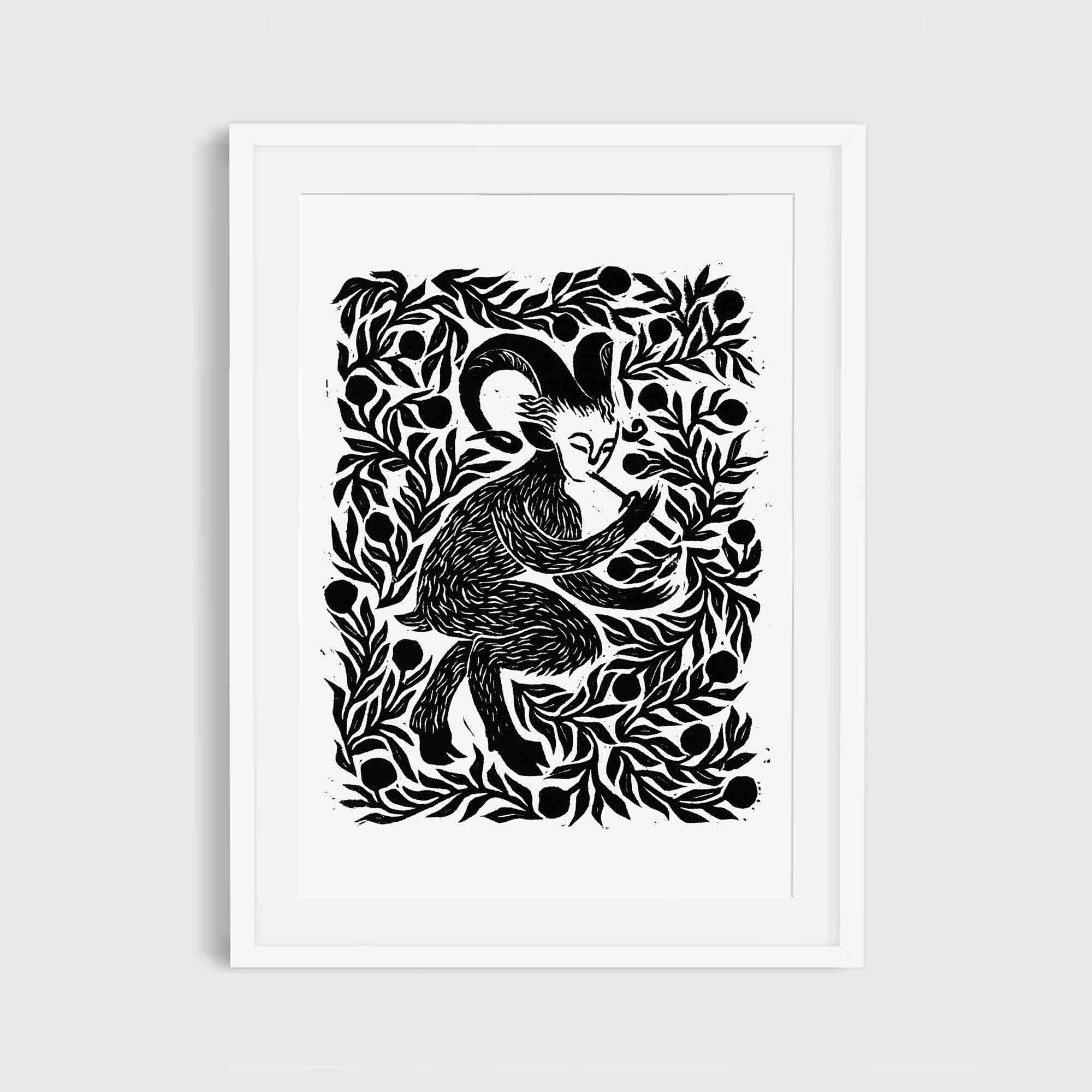 Katia Hinic Studio - Wholesale Art Print - 'Faun' lino print3