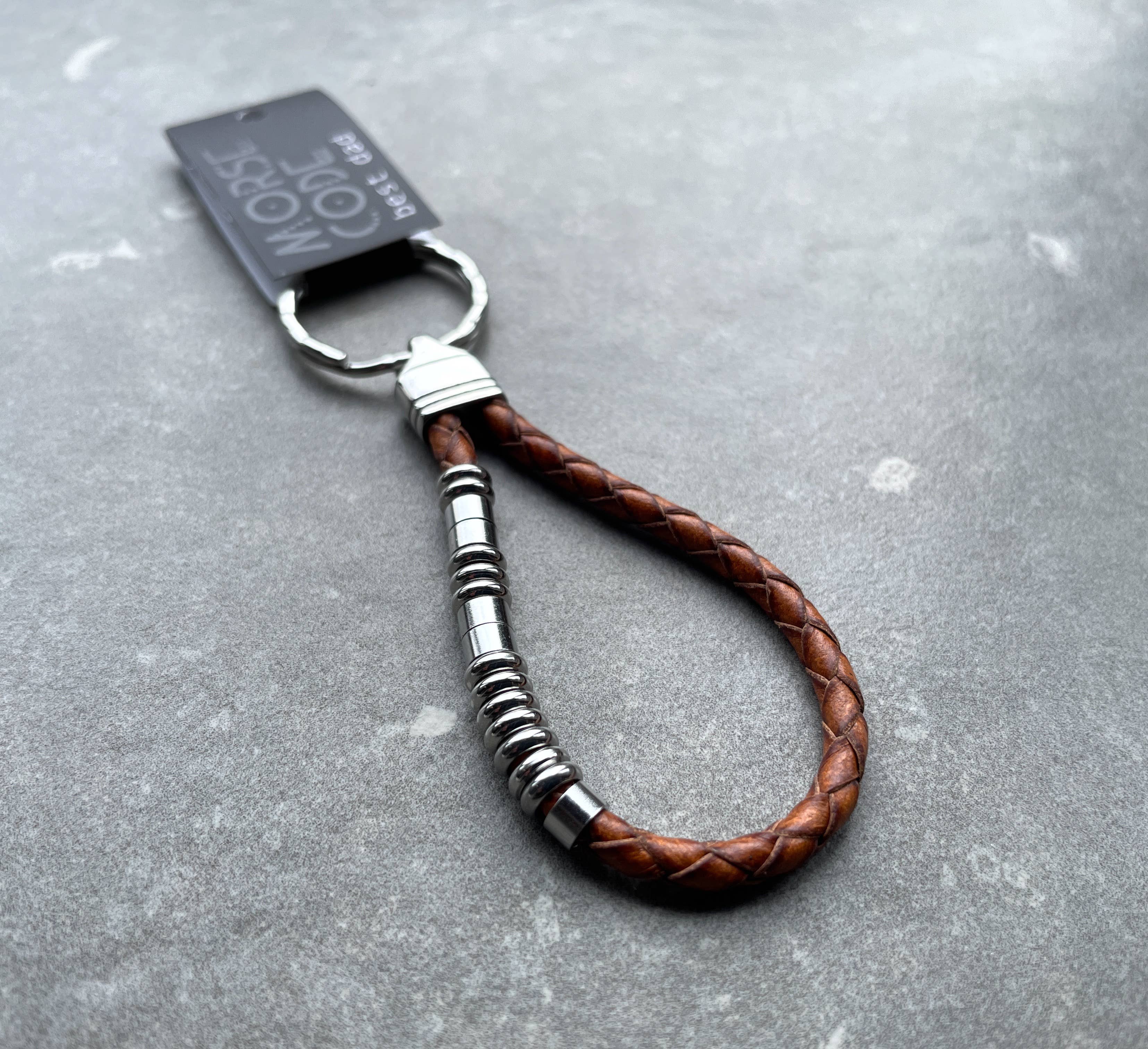 Instinct UK – wholesale Keychain – Unisex – Best Dad | Morse Code Keyring | Leather Keyring0