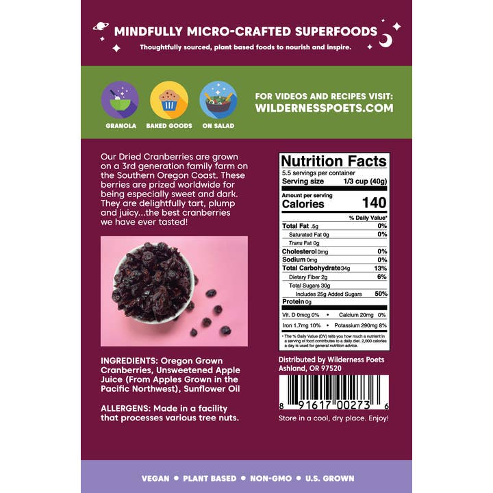 Wilderness Poets - Wholesale Dried/Dehydrated Fruit - Oregon Cranberries3