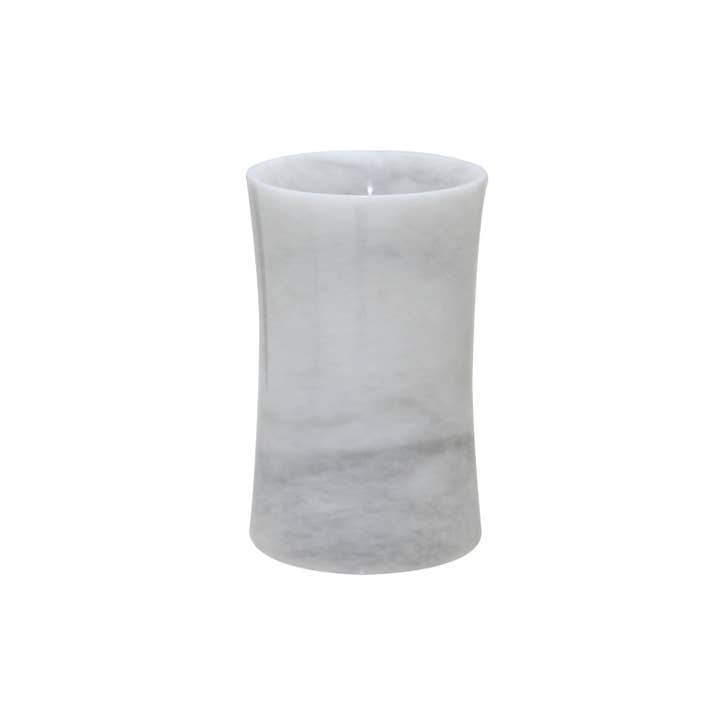 Vinca Collection Pearl White Marble Tumbler for wholesale by Marble Crafter