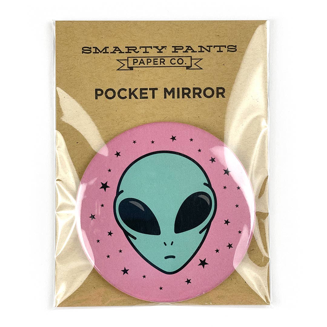 Smarty Pants Paper - Wholesale Compact Mirror - Alien pocket mirror2