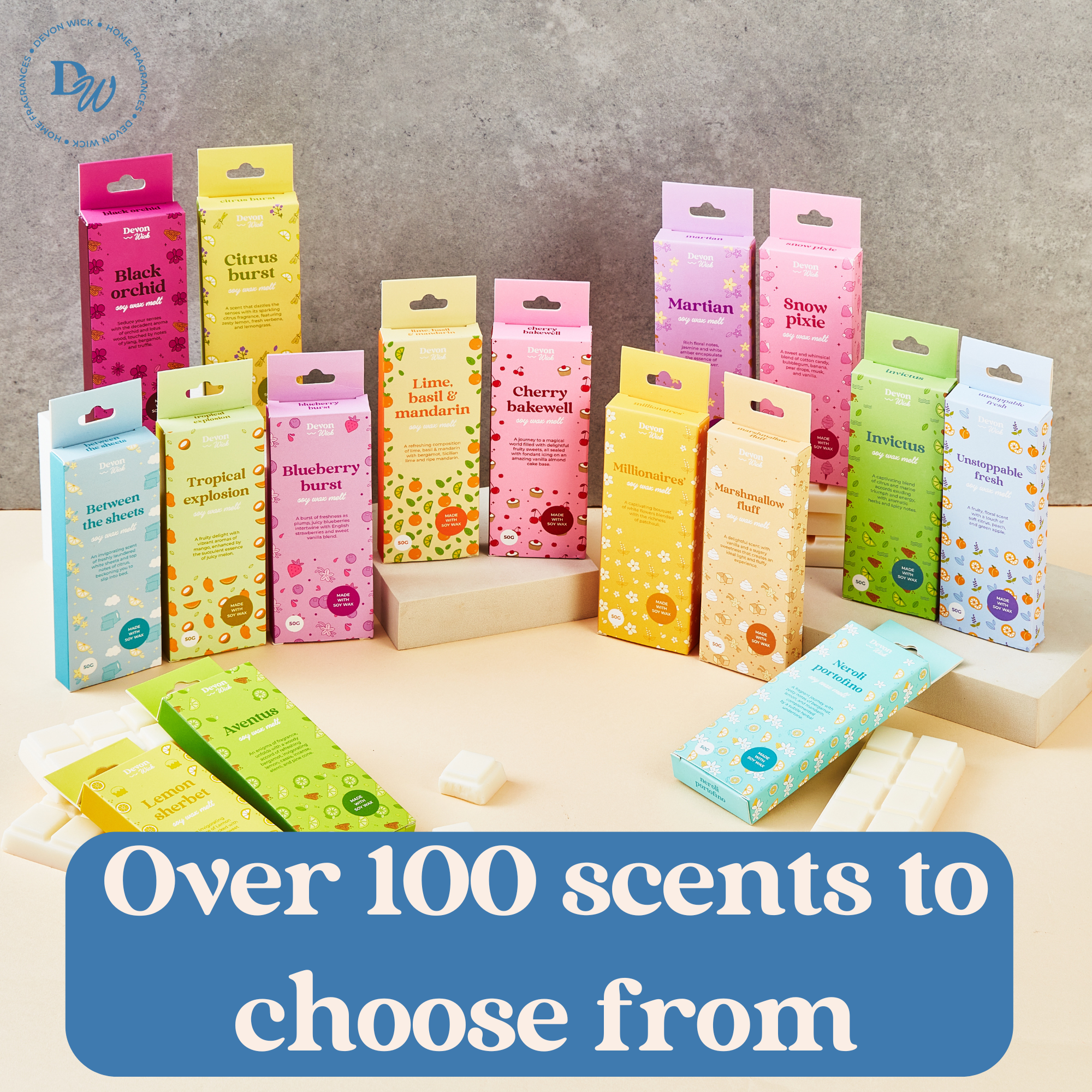 Devon Wick – wholesale Wax melt – Peaches & Cream Snap Bar Wax Melts2