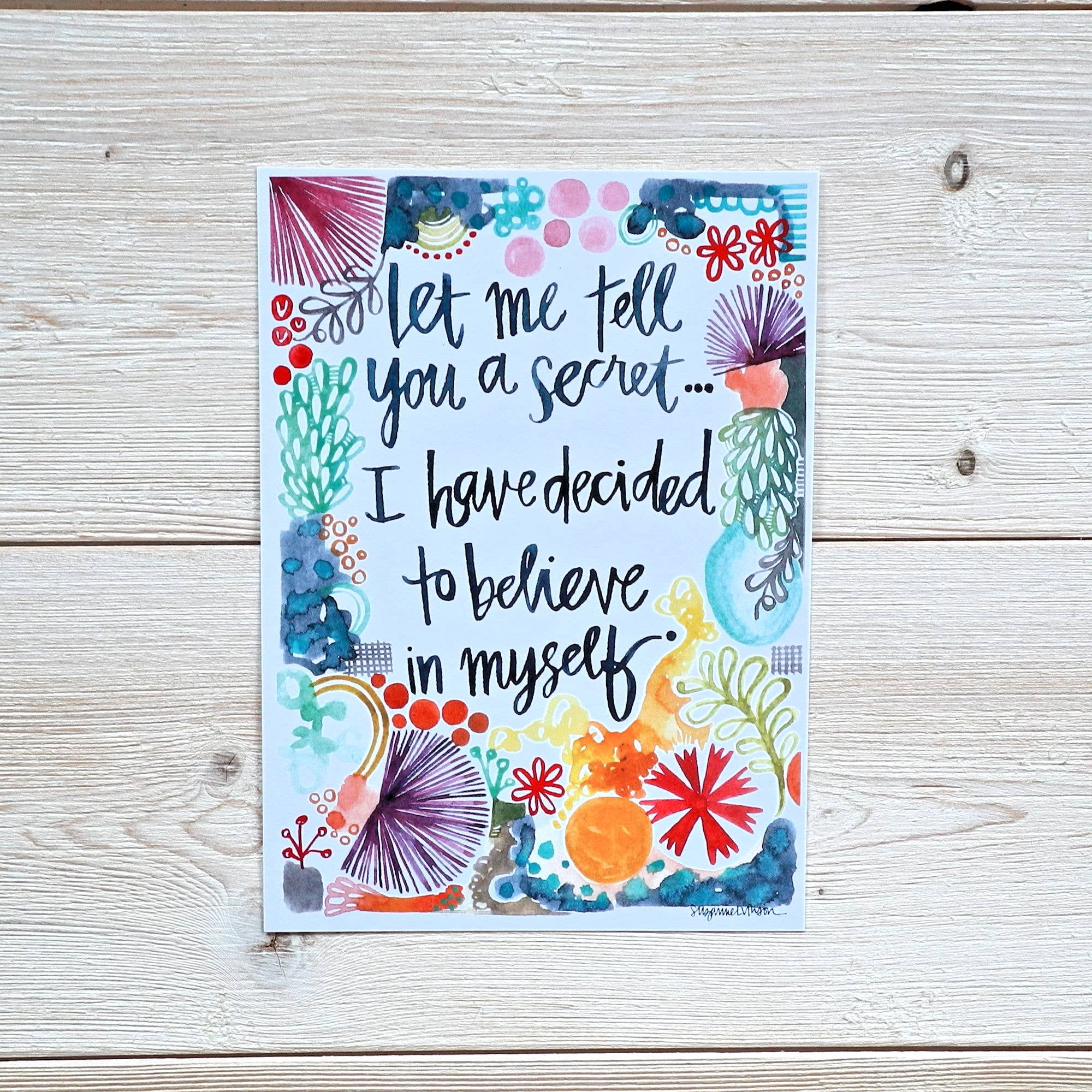 Silver Tree Art by Suzanne L. Vinson - Wholesale Art Print - Believe in Myself - 5 x 7" art print0