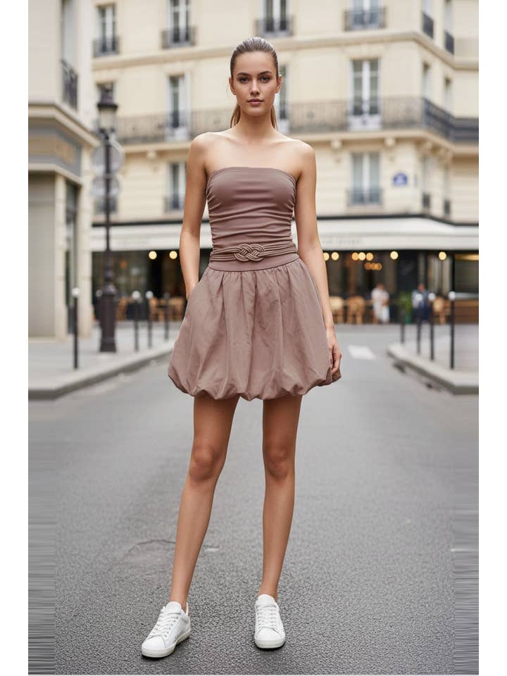 VAVA by Joy Han - Wholesale Dress - Women's - TUBE BUBBLE DRESS W/TWISTED ROPE BELT16