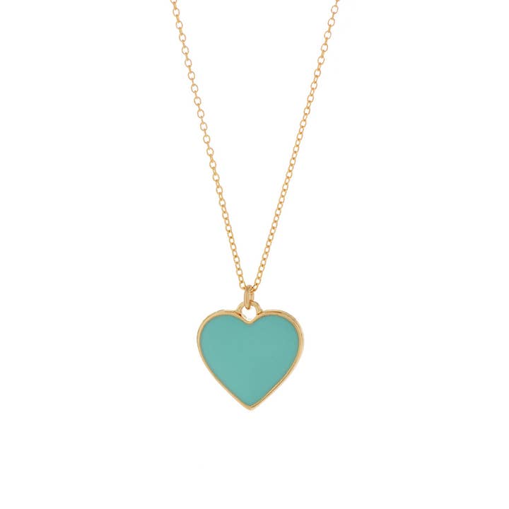 Turquoise Enamel Heart Necklace for wholesale by Becket + Quill