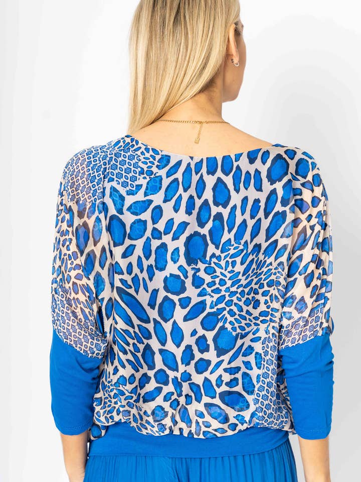Look Mode Usa - Wholesale Blouse - Women's - Silk fitted hem printed top5