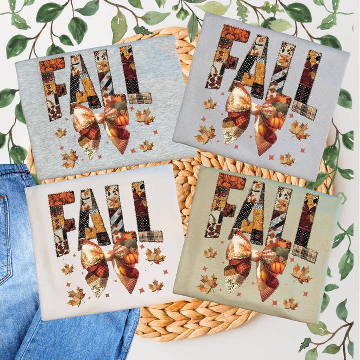 Fall Bow Graphic T-shirt for wholesale by Duck Creations Wholesale