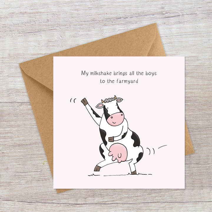 Milkshake - Fun Cows for wholesale by Lucy Driver Illustration