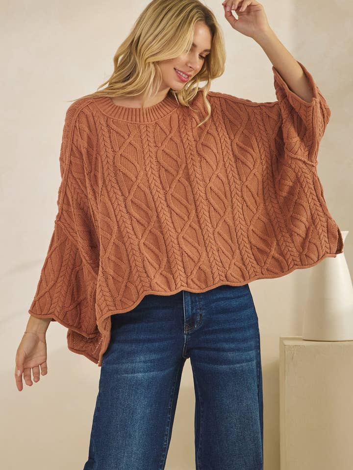 Tres Bien, Inc - Wholesale Knit Sweater - Women's - IT-10101-knitted sailors knot round neck l/s sweater4