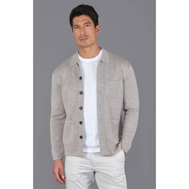 Mens Extra Fine Merino Wool Work Shirt for wholesale by Paul James Knitwear